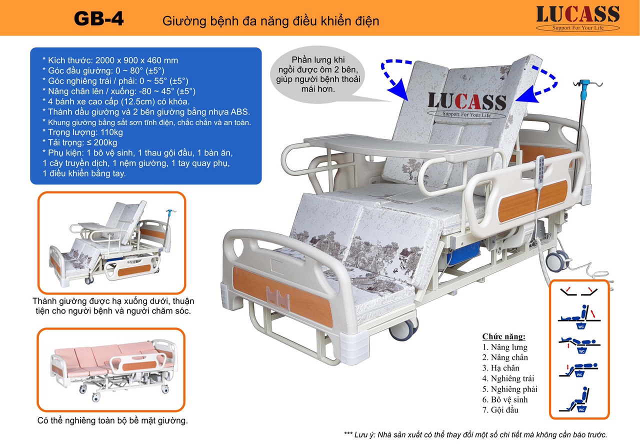 Giường y tế tự động Lucass GB-4