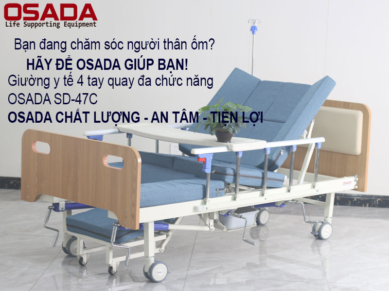 Giường y tế 4 tay quay OSADA SD-47C nhập khẩu